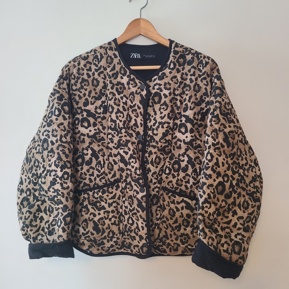 Zara Animal Print Teddy Jacket